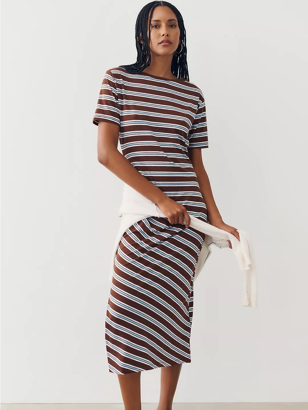 Anthropologie Daily Practice Striped Midi
